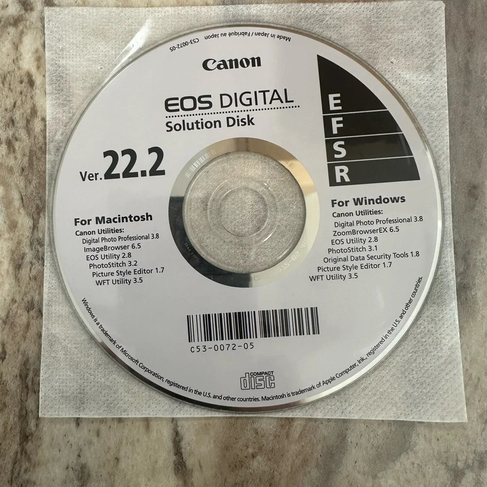 Canon EOS Digital Solution Disk Ver. 22.2 - Gray